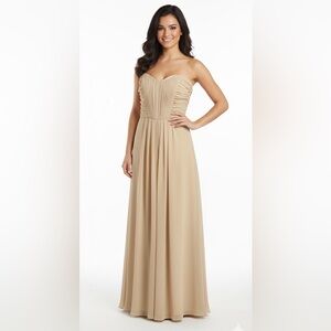 Chic Gold Pleated Prom Dress